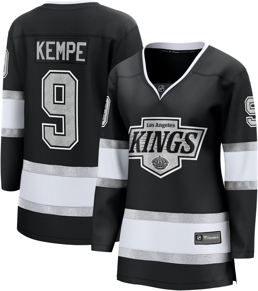 Adrian Kempe Los Angeles Kings Women's Home Breakaway Player Jersey - Black - angle 2