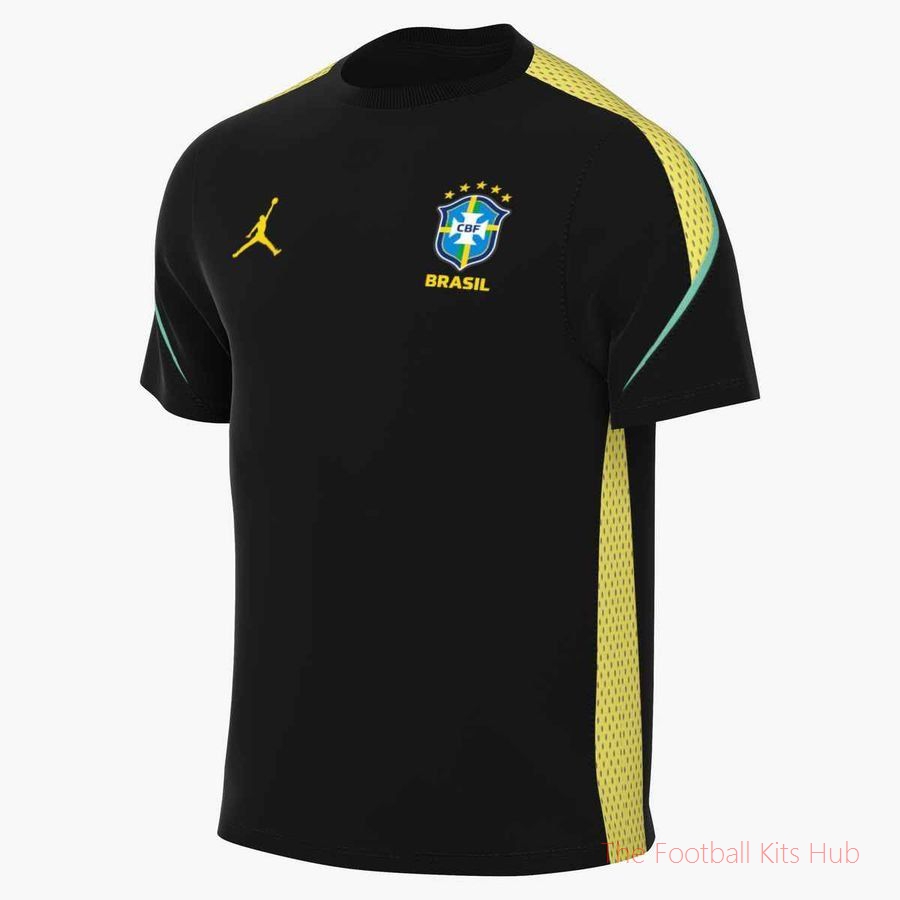 Brazil X Jordan Training T-Shirt Dri-FIT Strike World Cup 2026 - Black/Yellow