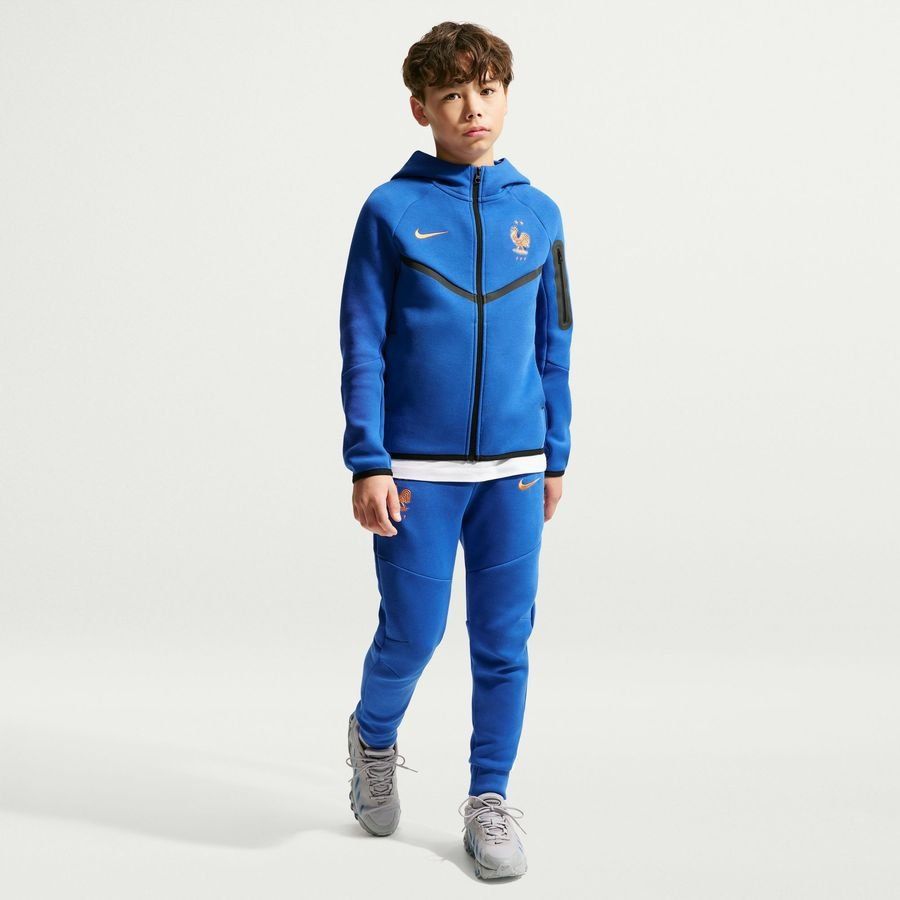 2026 France Hoodie NSW Tech Fleece FZ World Cup Game Royal/Metallic Copper Kids