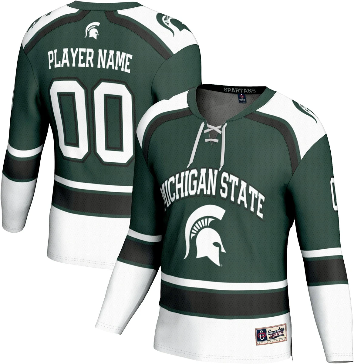 Women's Michigan State Spartans GameDay Greats NIL Pick-A-Player Men's Ice Hockey Lightweight Jersey - Green