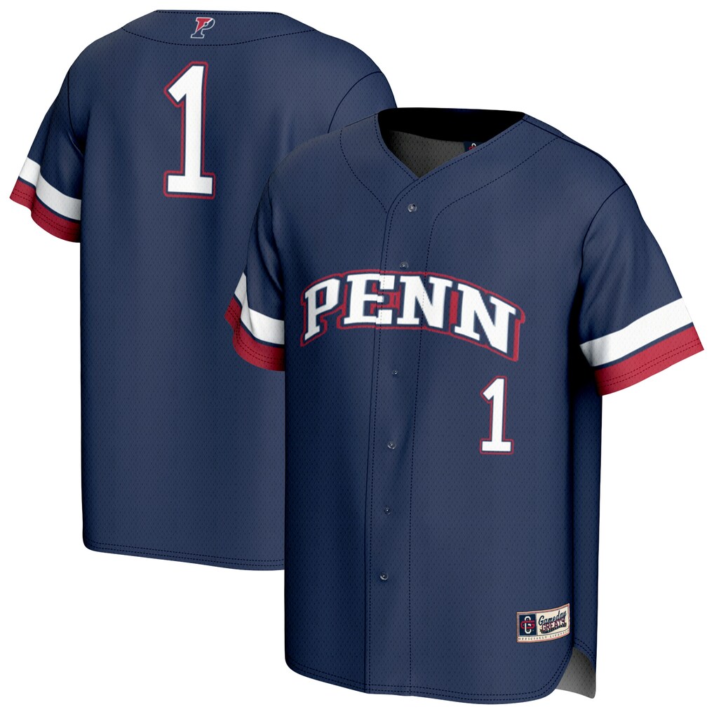 Pennsylvania Quakers GameDay Greats Youth Pick-A-Player Lightweight Baseball Fashion Jersey - Navy