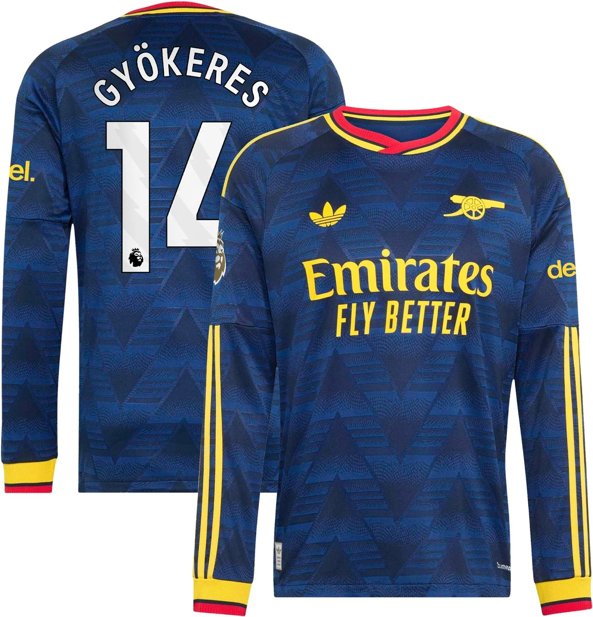Youth Viktor Gyökeres Arsenal 2026/27 Away On-Field Long Sleeve Jersey - Navy