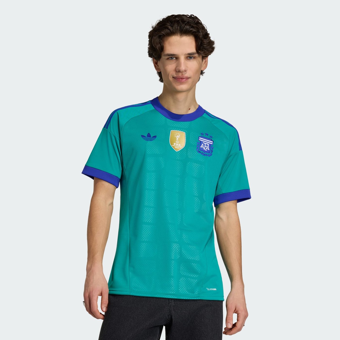 Men's Argentina National Team Goalkeeper Jersey 2026 in dark green and gold – product view