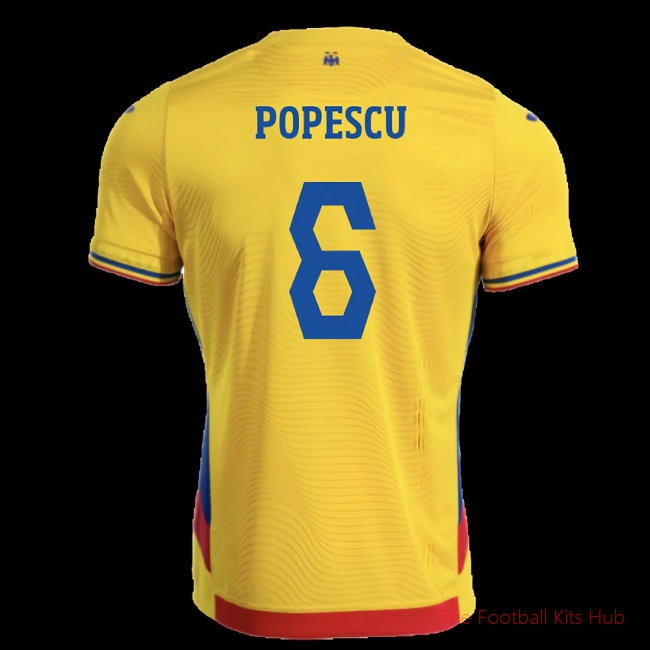 2025/26 Romania Home Shirt (Popescu 6)