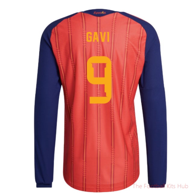2026/27 Spain Authentic Long Sleeve Home Shirt (Gavi 9)