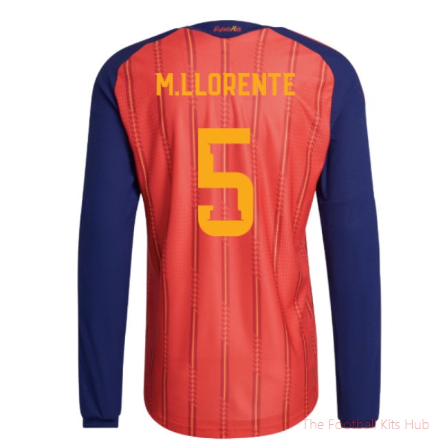 2026/27 Spain Authentic Long Sleeve Home Shirt (M.Llorente 5)
