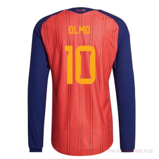 2026/27 Spain Authentic Long Sleeve Home Shirt (Olmo 10)
