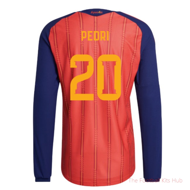 2026/27 Spain Authentic Long Sleeve Home Shirt (Pedri 20)