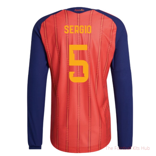2026/27 Spain Authentic Long Sleeve Home Shirt (Sergio 5)