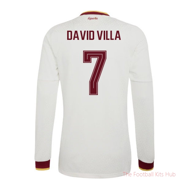2026/27 Spain Authentic Long Sleeves Away Shirt (David Villa 7)