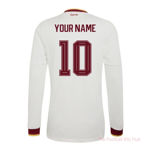 2026/27 Spain Authentic Long Sleeves Away Shirt (Your Name)