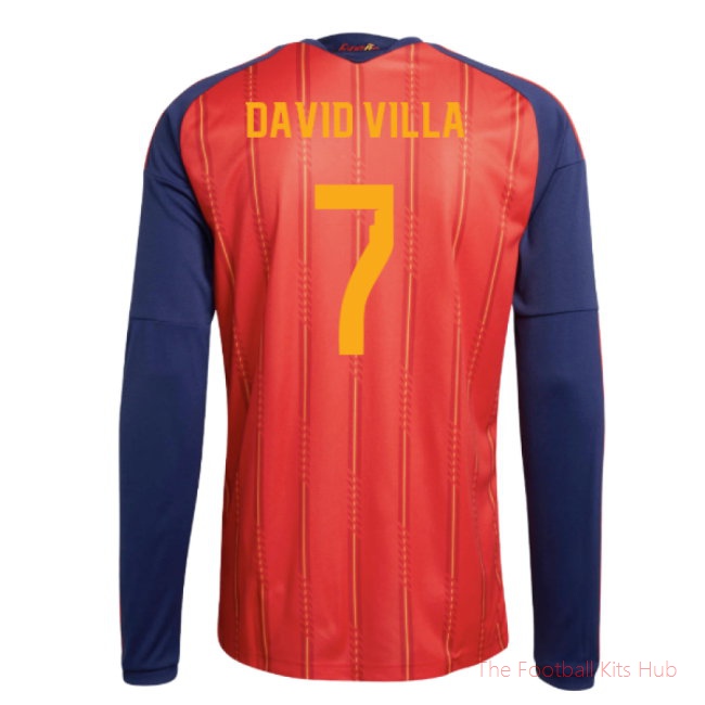 2026/27 Spain Long Sleeve Home Shirt (David Villa 7)