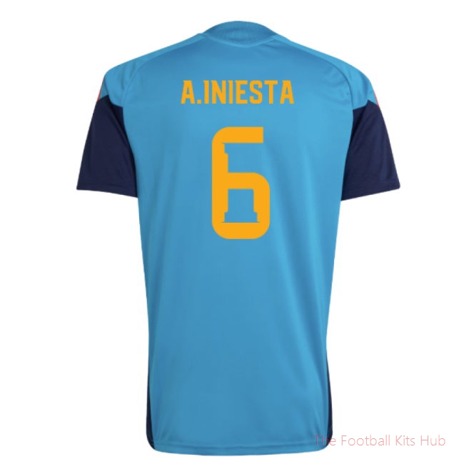 2026/27 Spain Training Jersey (Bold Aqua) (A.Iniesta 6)