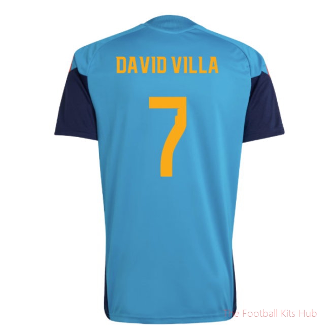 2026/27 Spain Training Jersey (Bold Aqua) (David Villa 7)