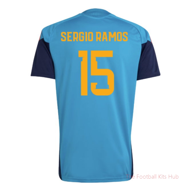 2026/27 Spain Training Jersey (Bold Aqua) (Sergio Ramos 15)