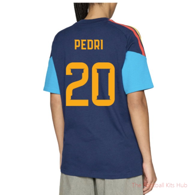 2026/27 Spain Training Tee (Night Indigo) (Pedri 20)