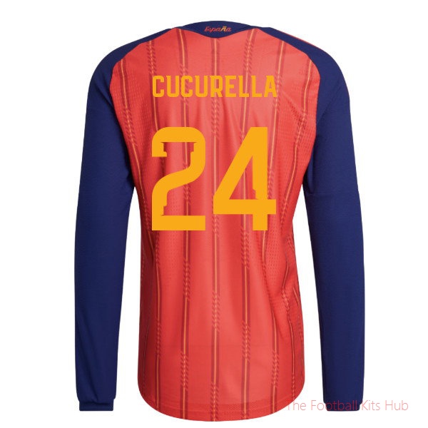 2026/27 Spain Authentic Long Sleeve Home Shirt (Cucurella 24)