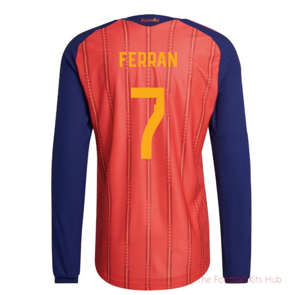 2026/27 Spain Authentic Long Sleeve Home Shirt (Ferran 7)