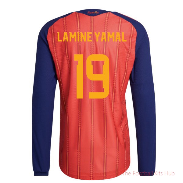 2026/27 Spain Authentic Long Sleeve Home Shirt (Lamine Yamal 19)
