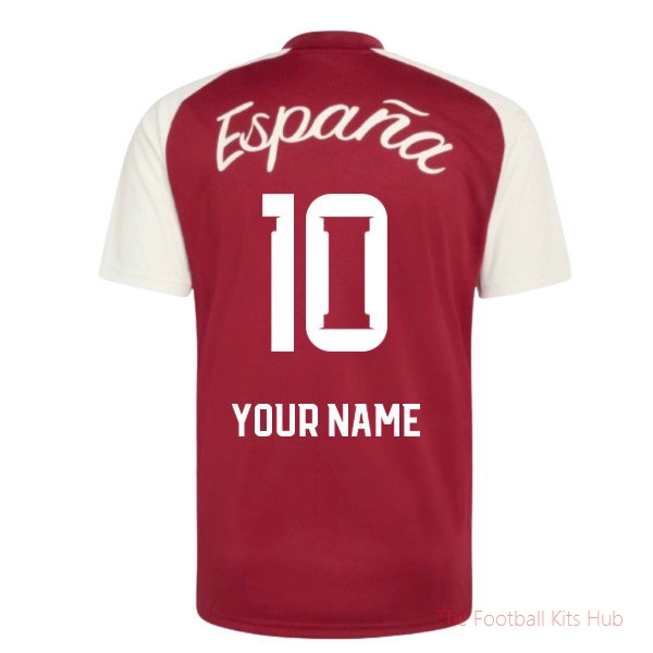 2026/27 Spain Away Pre-Match Shirt (Burgundy) (Your Name)