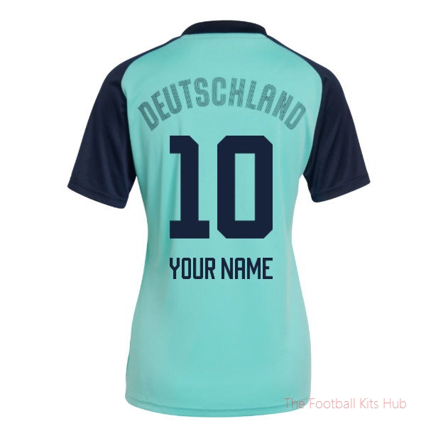 2026/27 Germany Away Pre-Match Shirt (Flash Aqua) - Womens (Your Name)