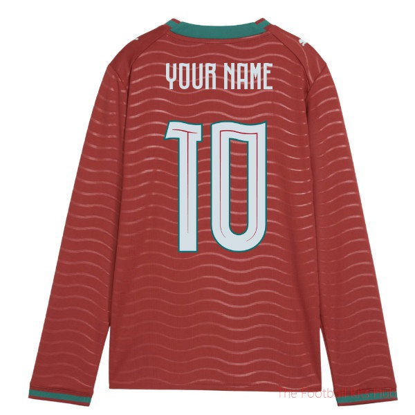 2026/27 Portugal Long Sleeve Home Shirt (Kids) (Your Name)