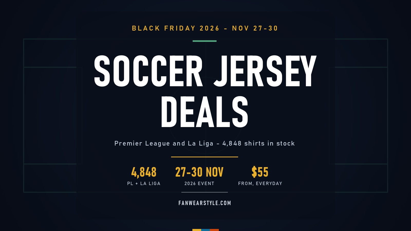 Black Friday 2026 soccer jersey deals at FanWearStyle