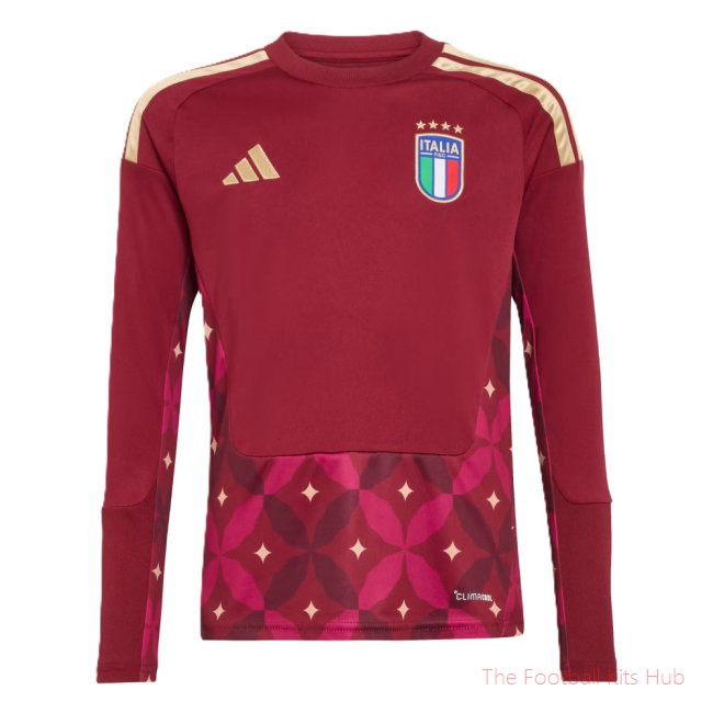 2026/27 Italy Home Goalkeeper Shirt (Burgundy) - Kids
