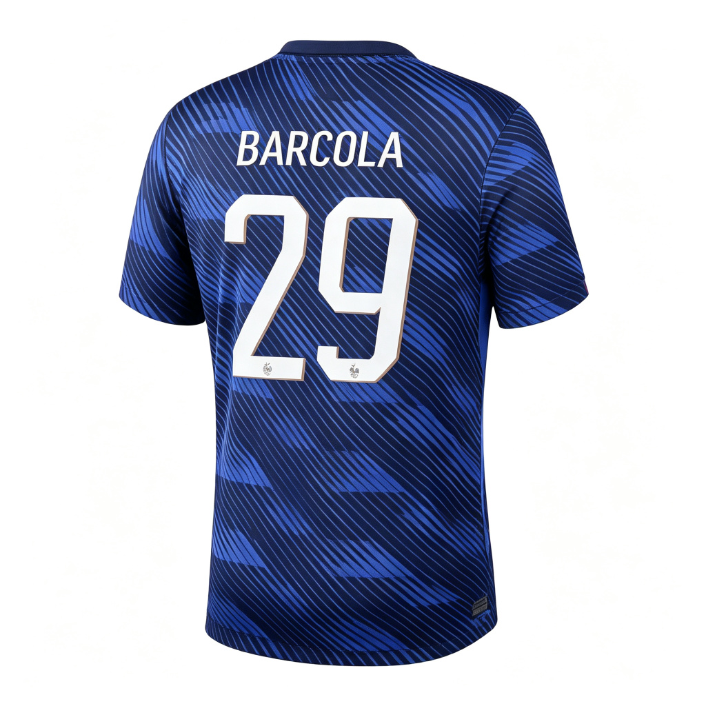 France Home Warren Barcola #29 Jersey 2026 World Cup Jersey