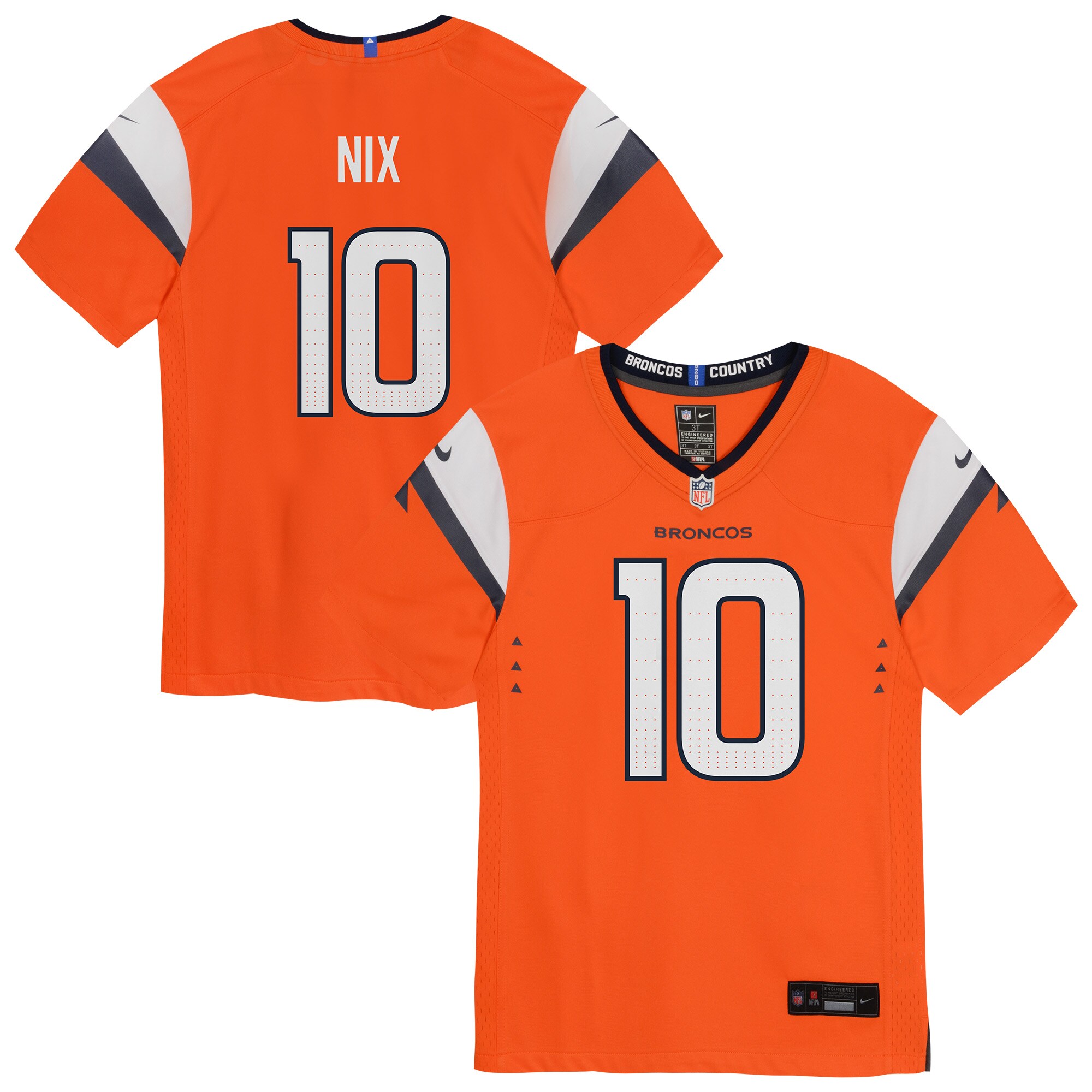 Bo Nix Denver Broncos Preschool Team Player Game Jersey - Orange - angle 2