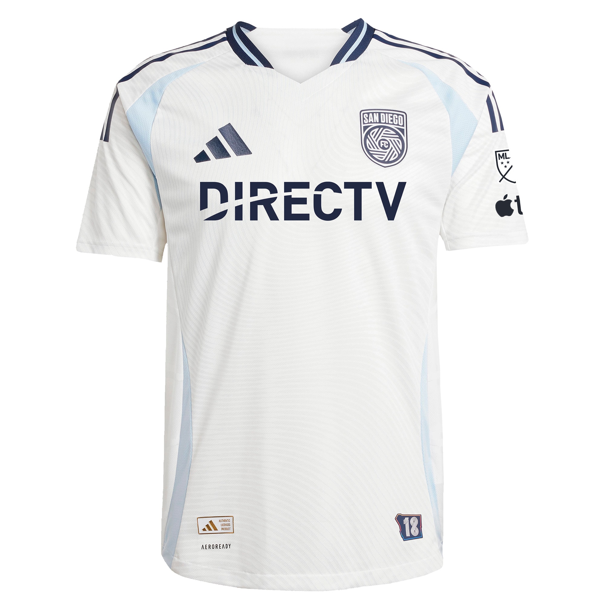 San Diego FC 2025 Woven Into One Custom Jersey - White - angle 4