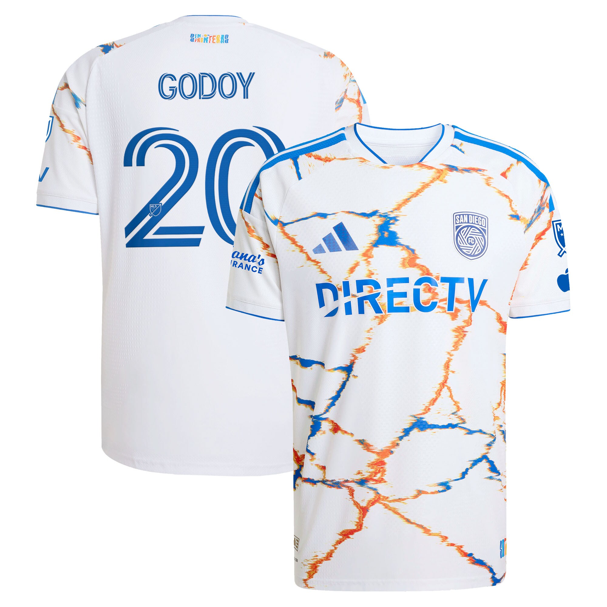 Anibal Godoy San Diego FC 2026 Unprecedented Unity Kit On-Field Patch Jersey - White - angle 2