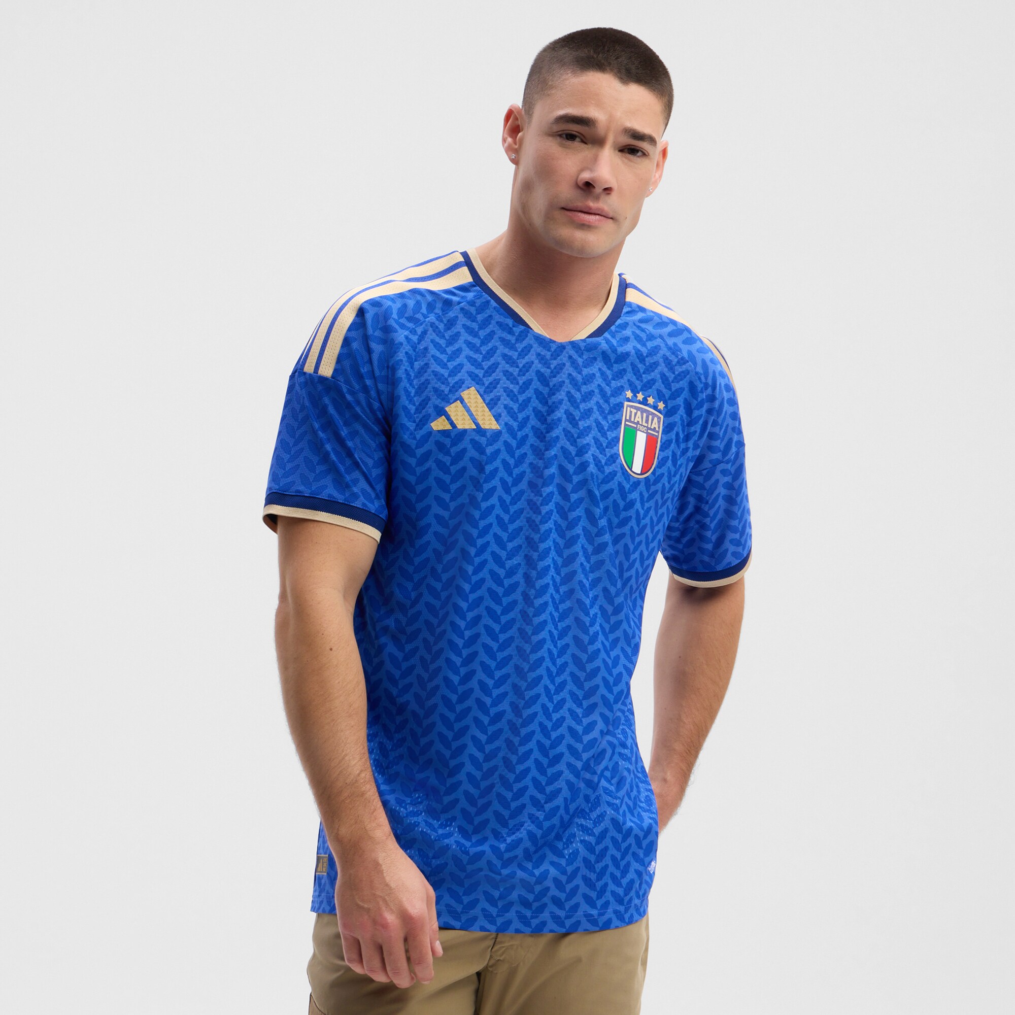 Italy National Team 2026 Home On-Field Jersey - Blue - angle 2