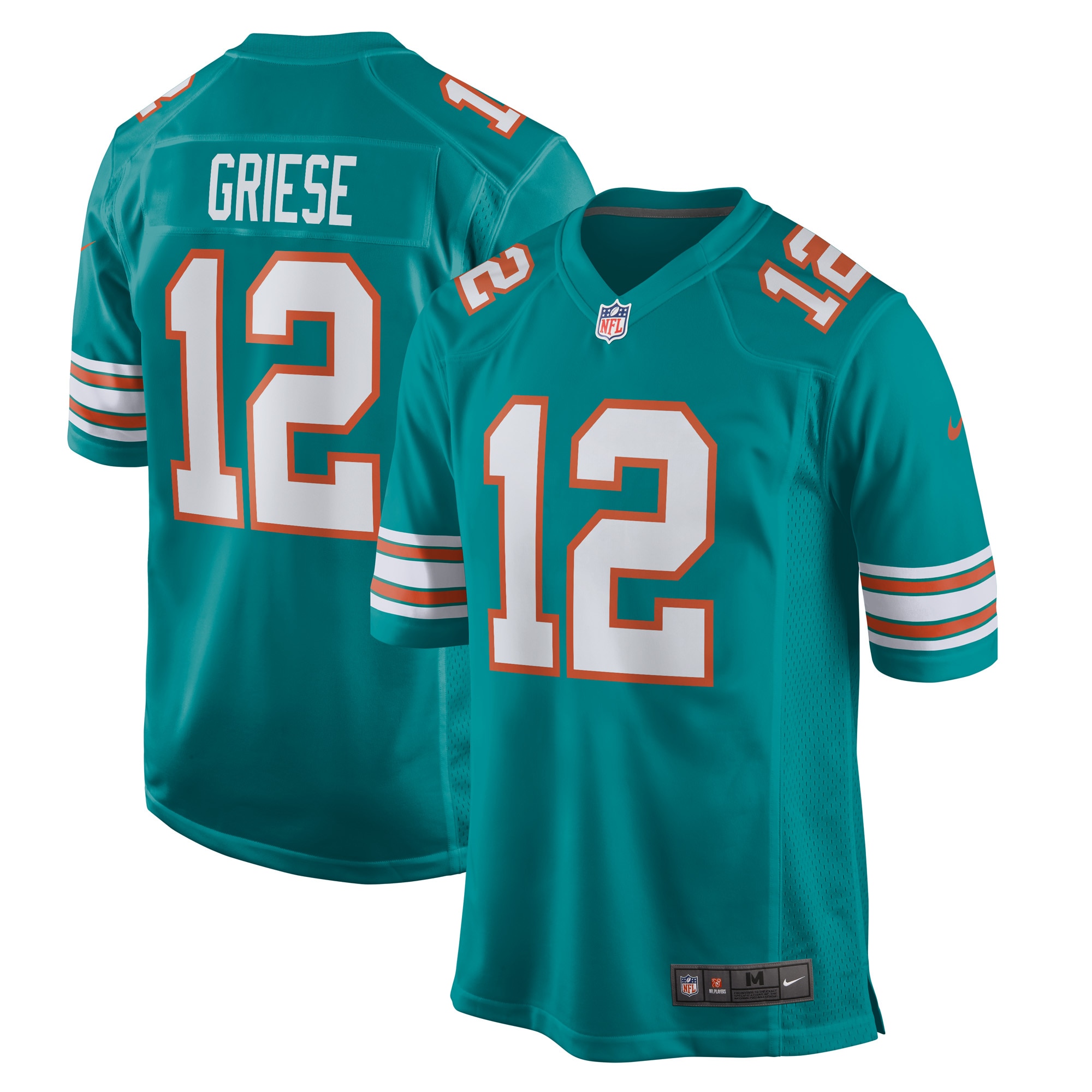 Youth Bob Griese Miami Dolphins Retired Player Jersey - Aqua | FanWearStyle