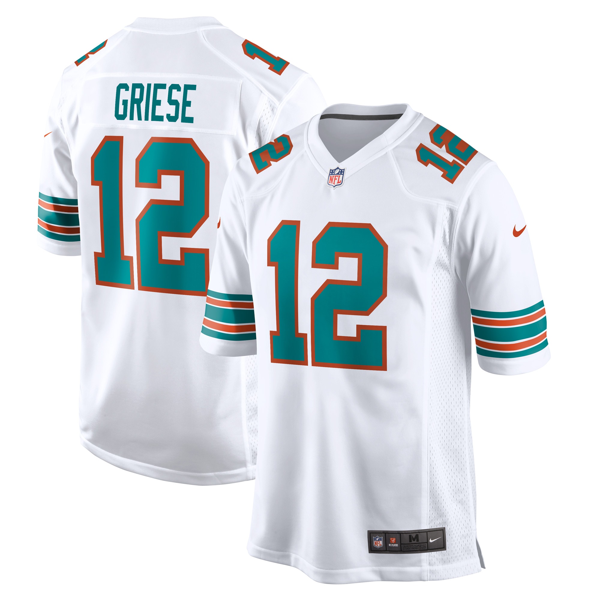 Youth Bob Griese Miami Dolphins Retired Player Jersey - White | FanWearStyle