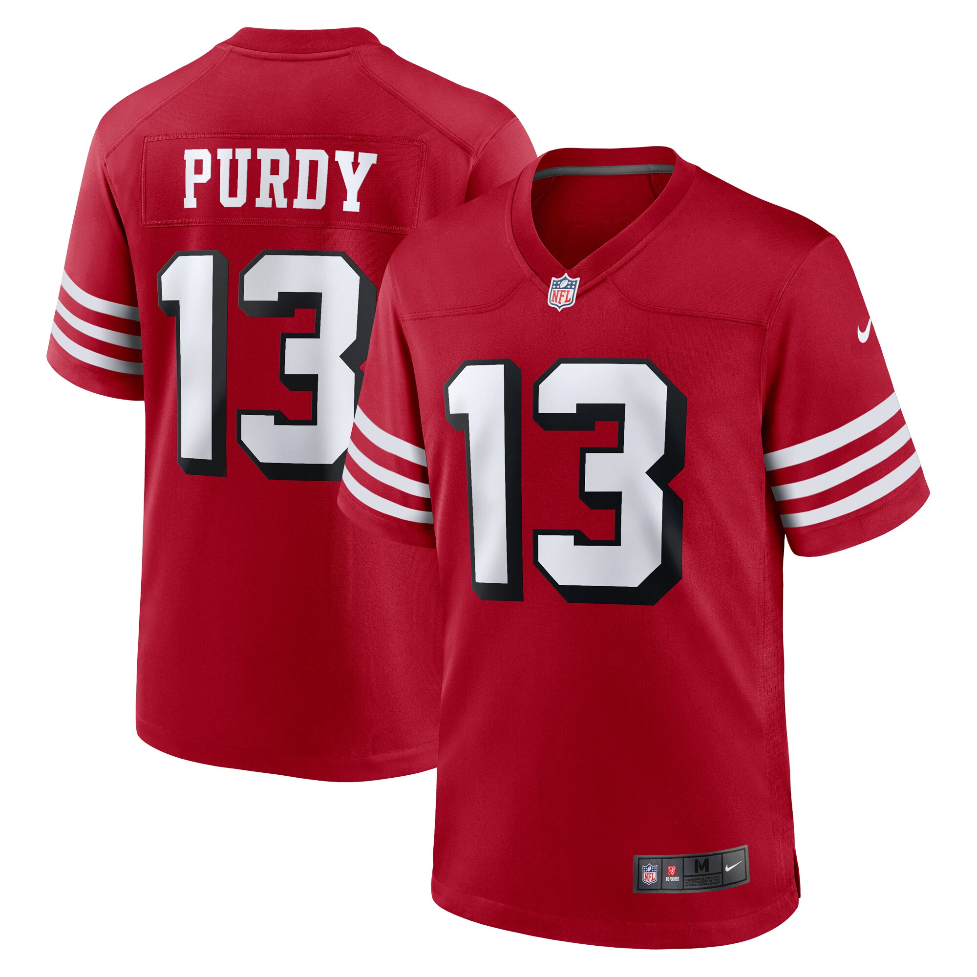 Brock Purdy #13 San Francisco 49ers Alternate Game Player Jersey - Scarlet - angle 3