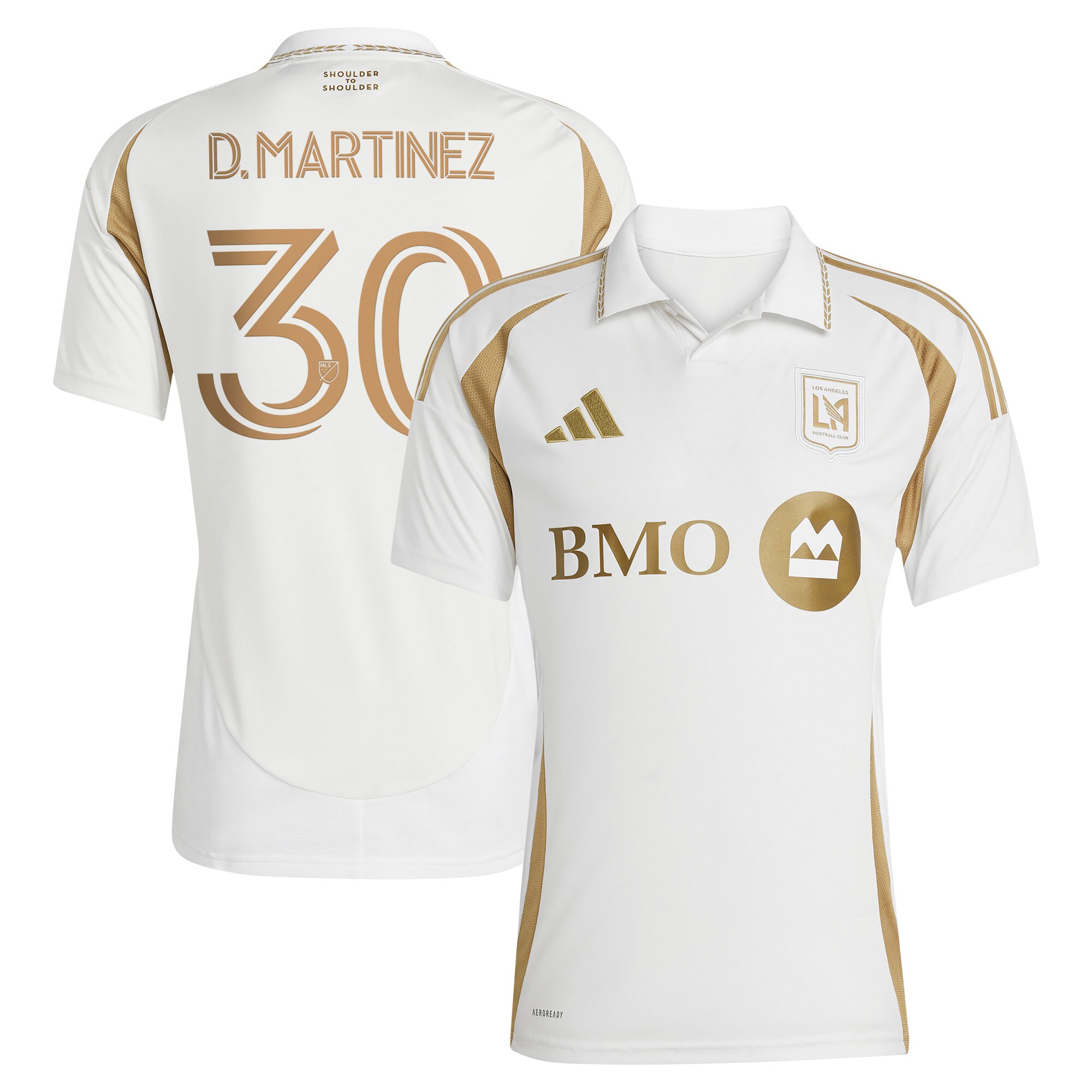 David Martinez LAFC 2025 Secondary Replica Player Jersey - White - angle 3