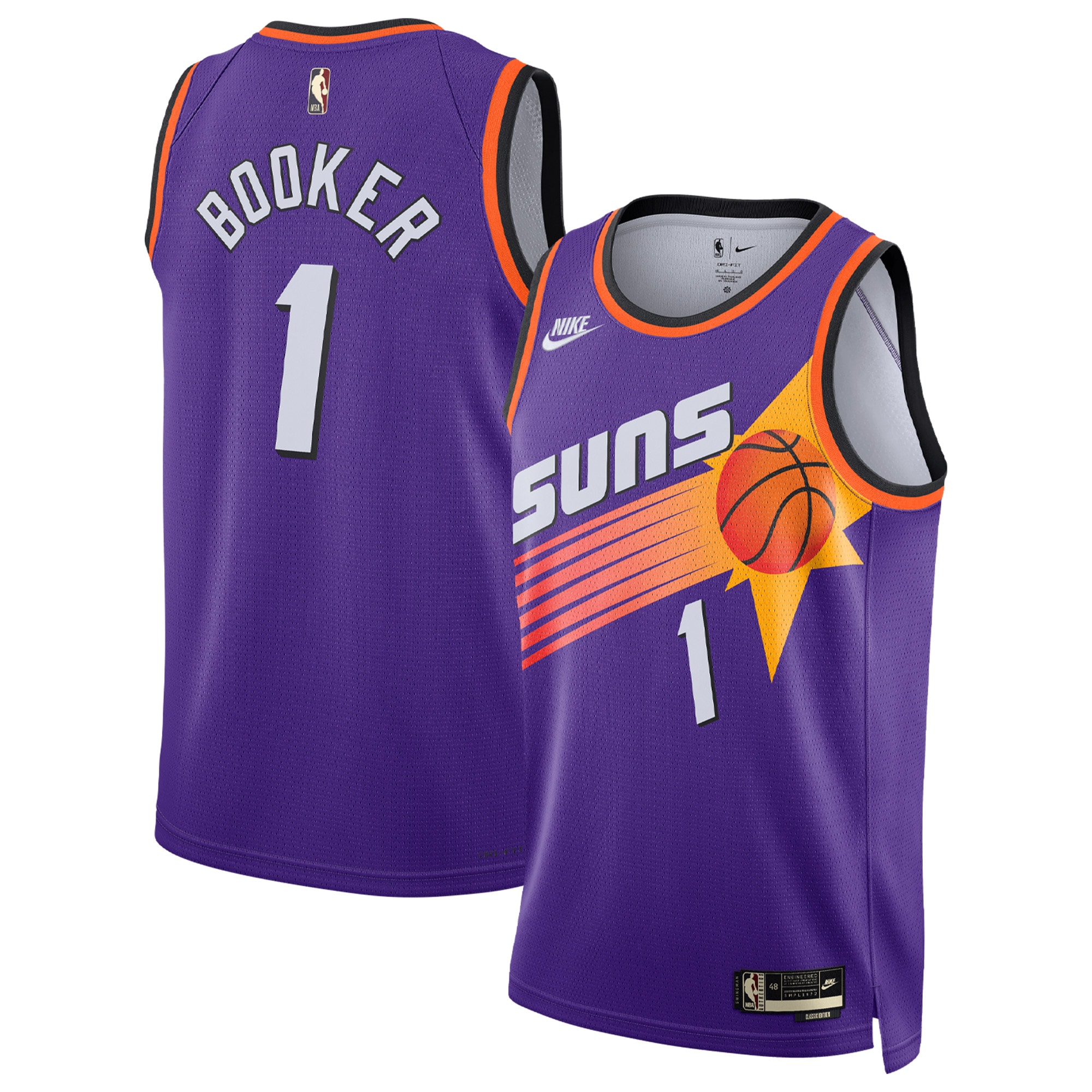Youth Devin Booker #1 Phoenix Suns Swingman Jersey - Classic Edition - Purple | FanWearStyle
