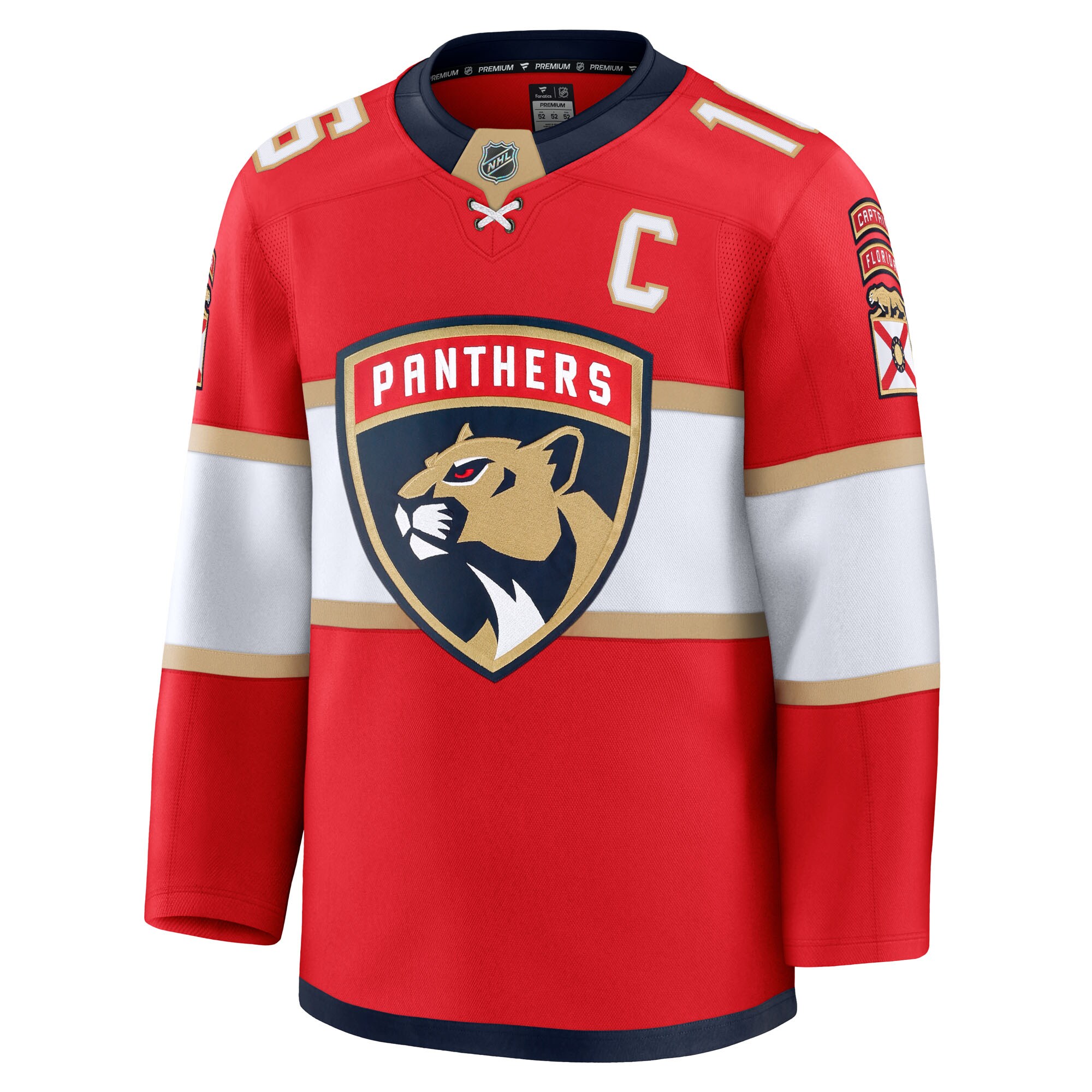 Aleksander Barkov Florida Panthers Home Premium Jersey - Red - angle 2