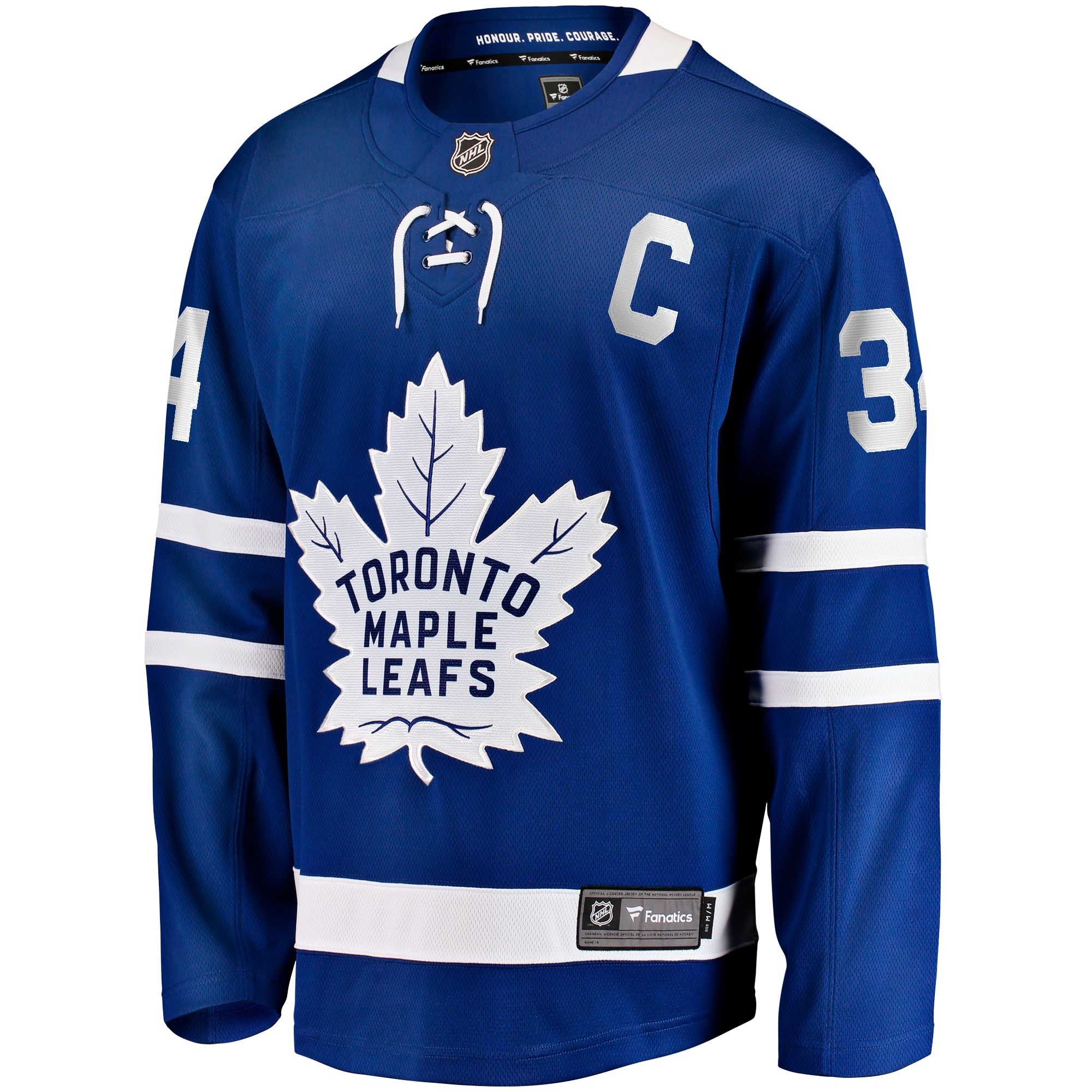 Auston Matthews #34 Toronto Maple Leafs Captain Patch Home Breakaway Player Jersey - Blue - angle 3