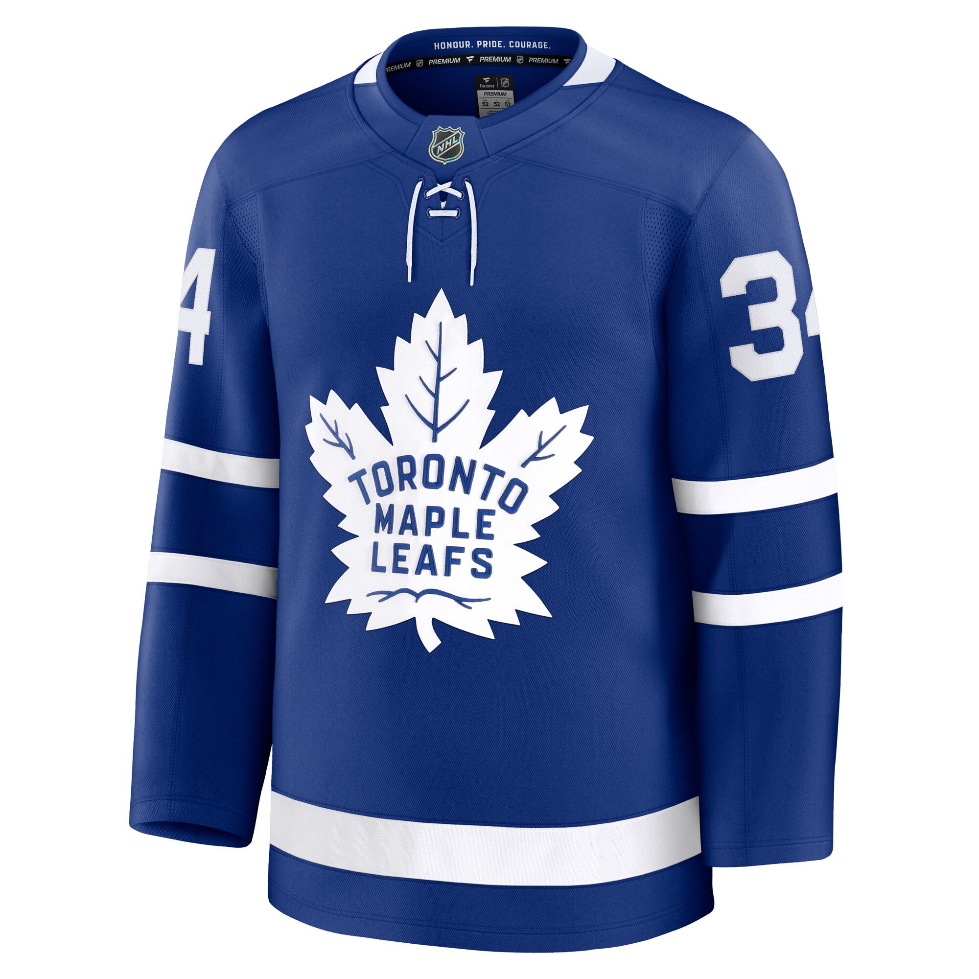 Auston Matthews #34 Toronto Maple Leafs Home Premium Jersey - Blue - angle 2