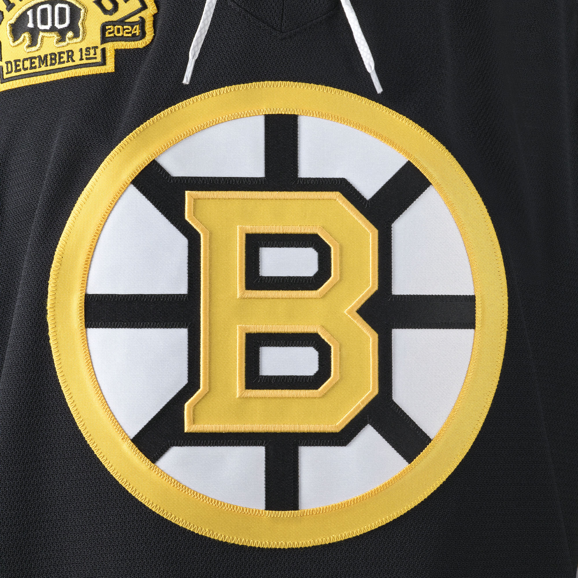 Boston Bruins 100th Anniversary Pro Jersey - Black - angle 4