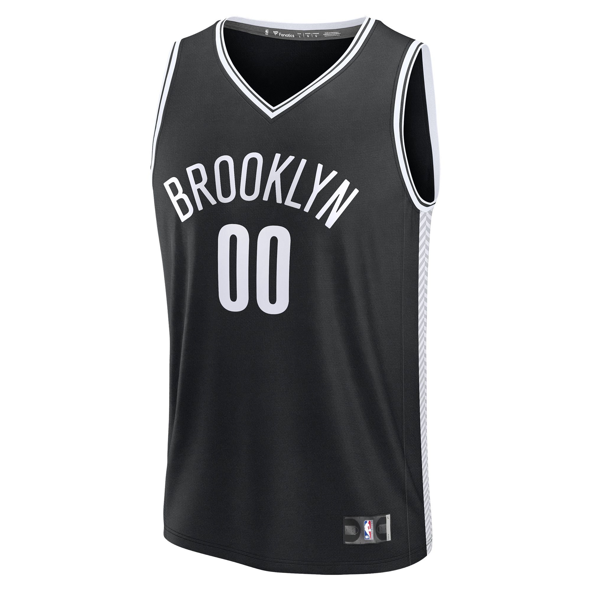 Brooklyn Nets Fast Break Custom Jersey - Icon Edition - Black - angle 2
