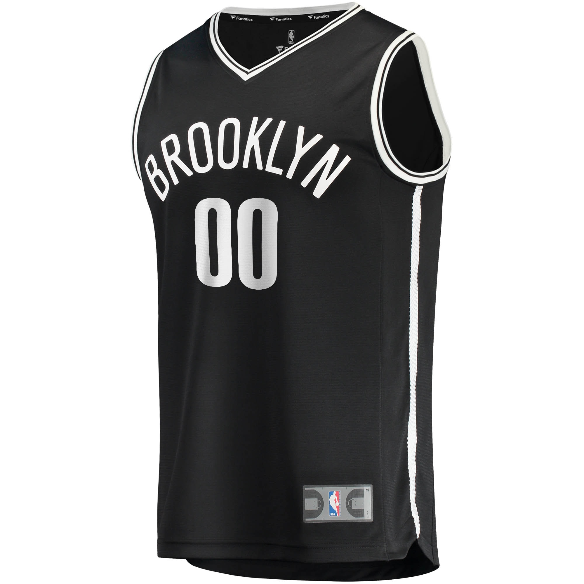 Brooklyn Nets Fast Break Custom Replica Jersey Black - Icon Edition - angle 2