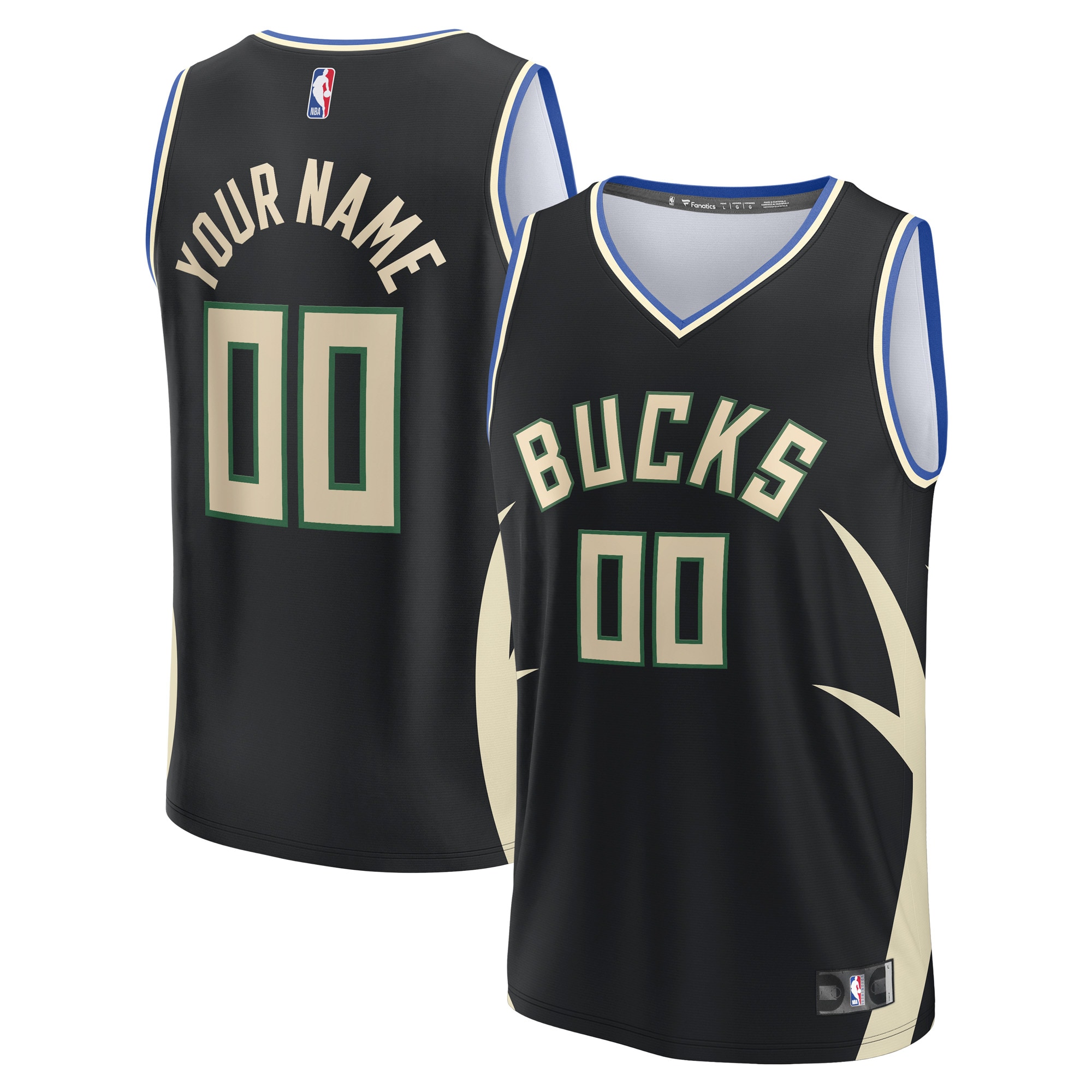 Women's Milwaukee Bucks Custom Fast Break Jersey - Statement Edition - Black | FanWearStyle