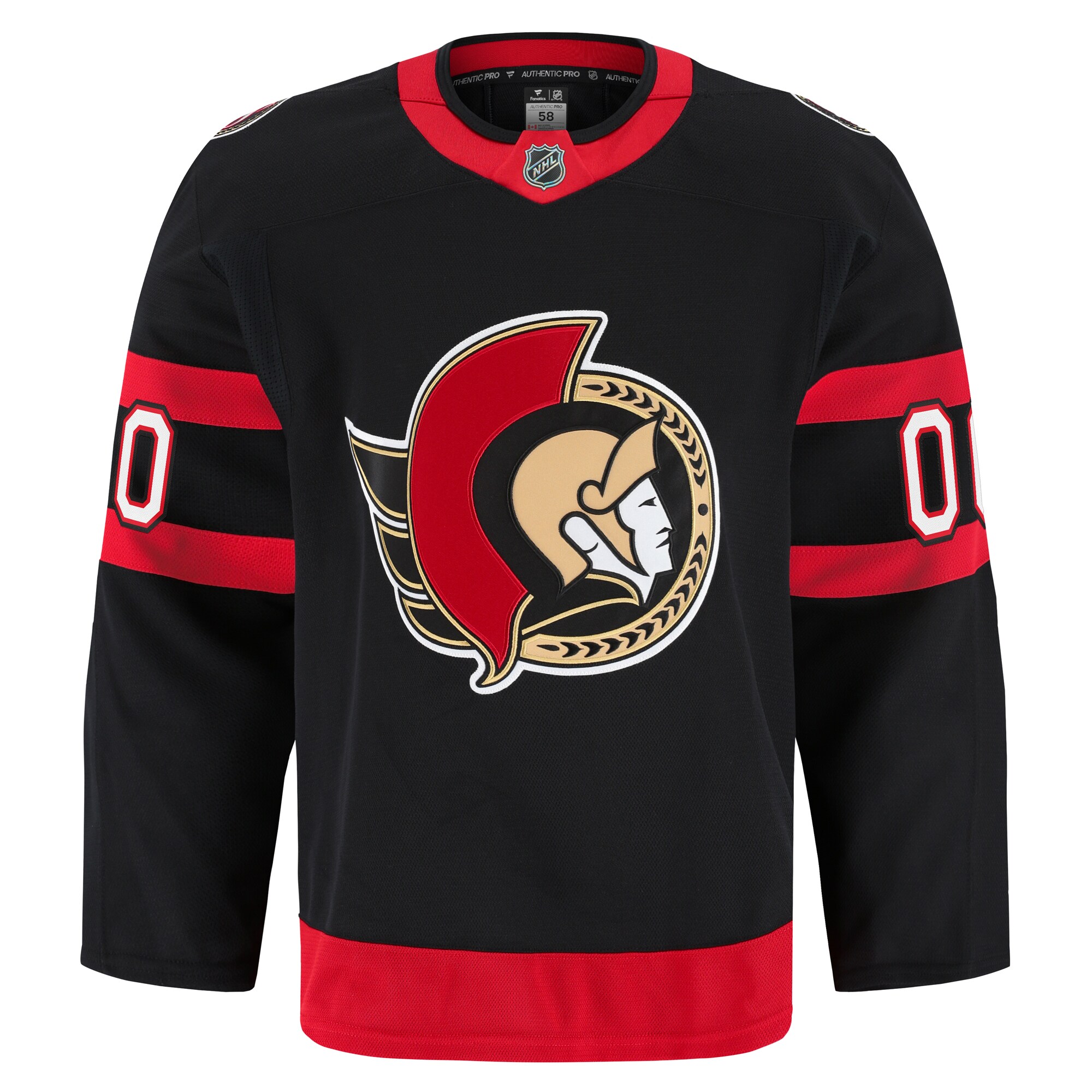 Ottawa Senators Home Pro Custom Jersey - Black - angle 2