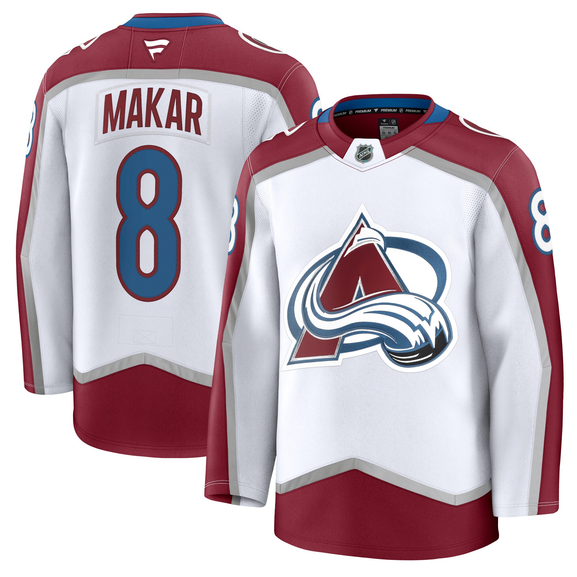 Cale Makar #8 Colorado Avalanche Away Premium Jersey - White - angle 2