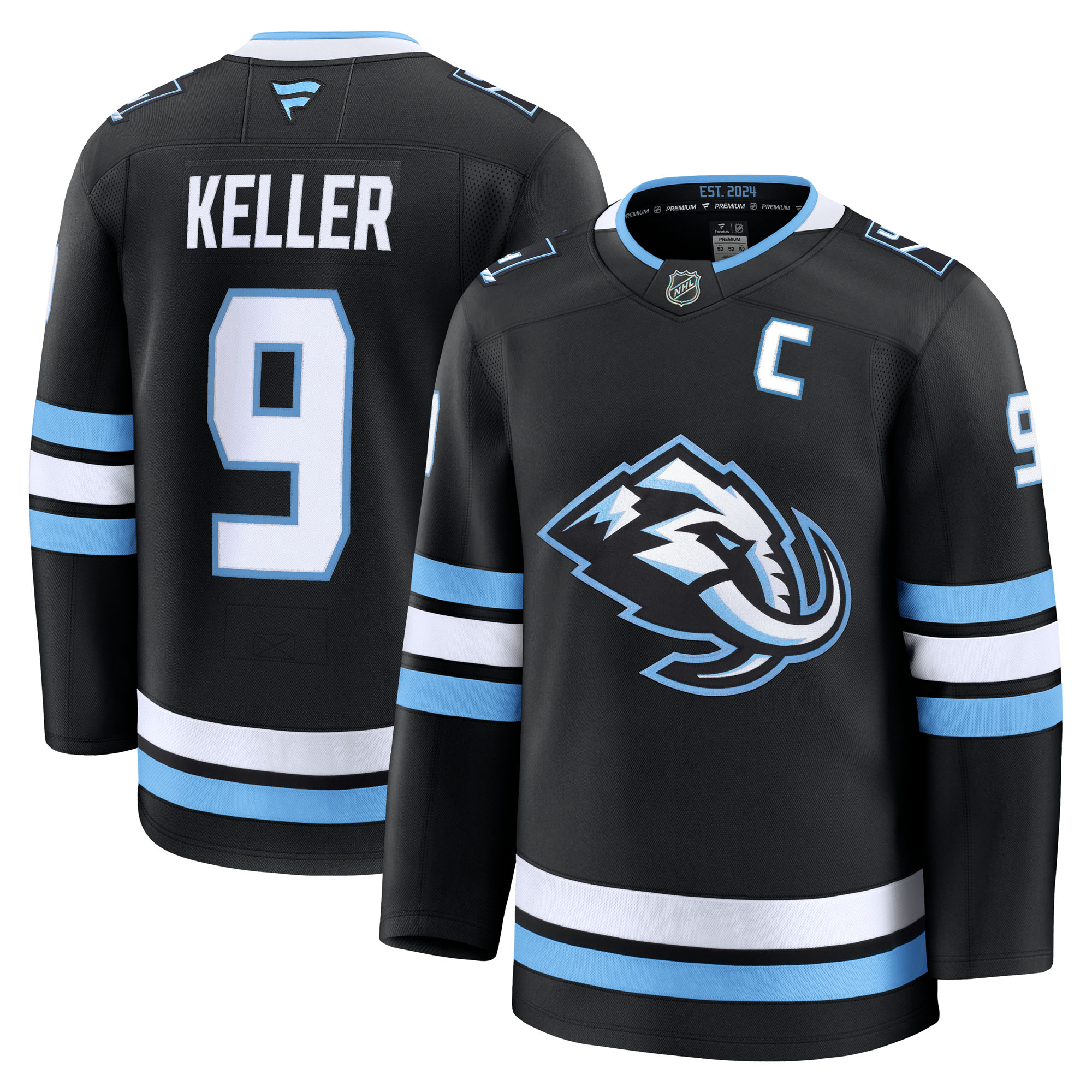 Clayton Keller Utah Mammoth Home Premium Player Jersey - Black - angle 2