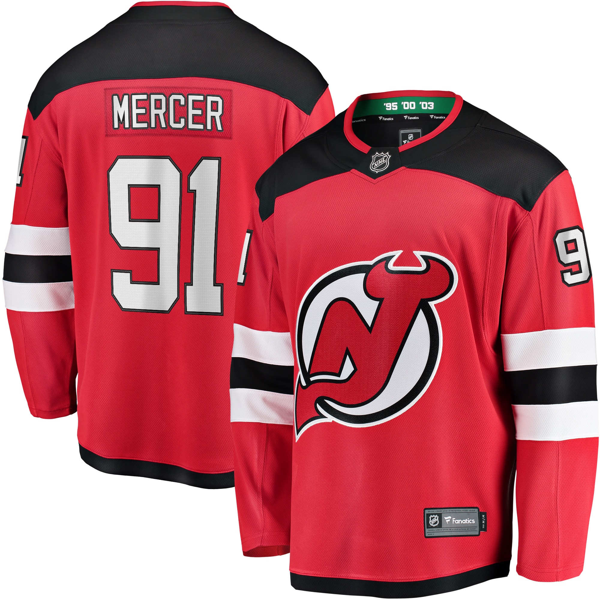 Dawson Mercer New Jersey Devils Home NHL Jersey - Red | FanWearStyle