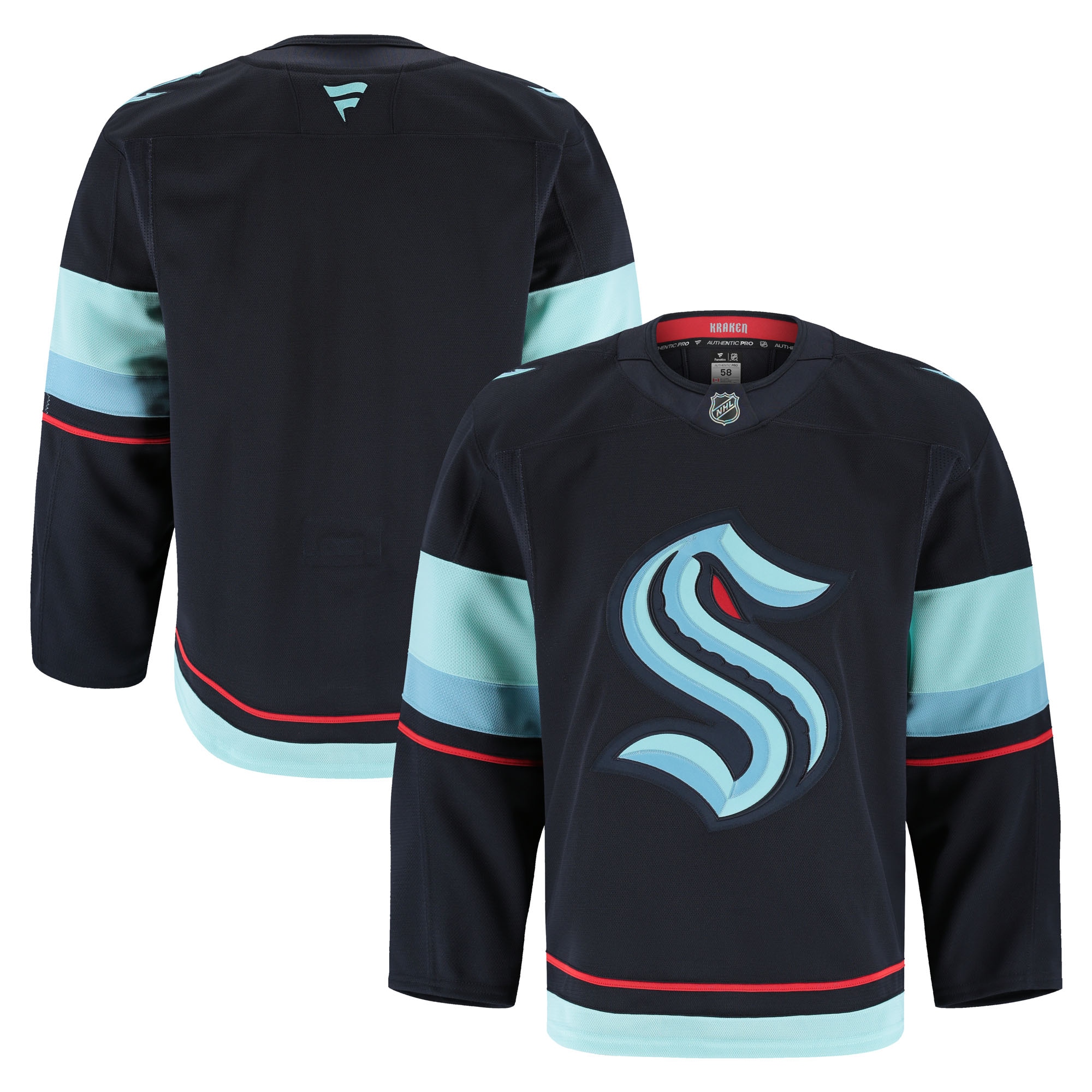 Seattle Kraken Home Pro Jersey - Deep Sea Blue - angle 2